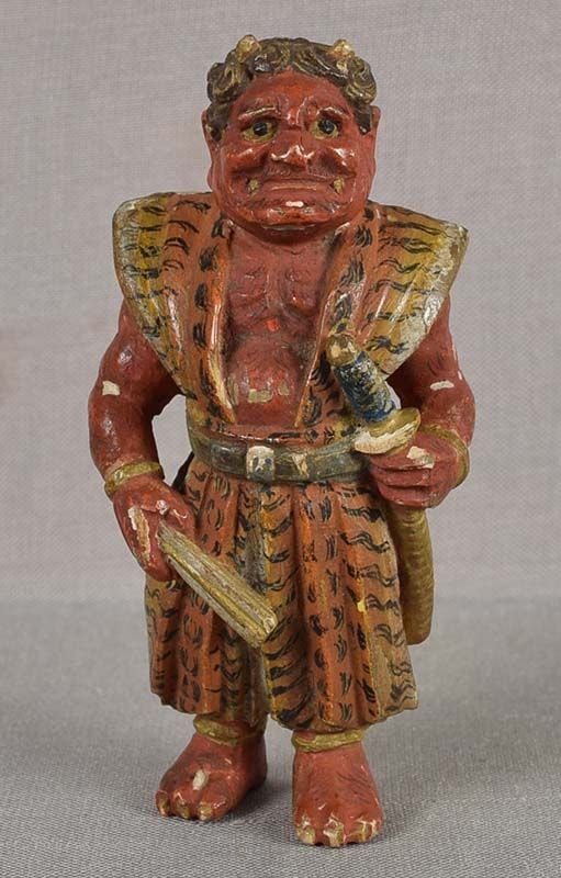 19c saishiki netsuke ONI SAMURAI (1 of 5)