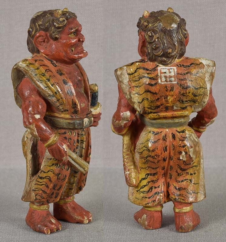 19c saishiki netsuke ONI SAMURAI - 3
