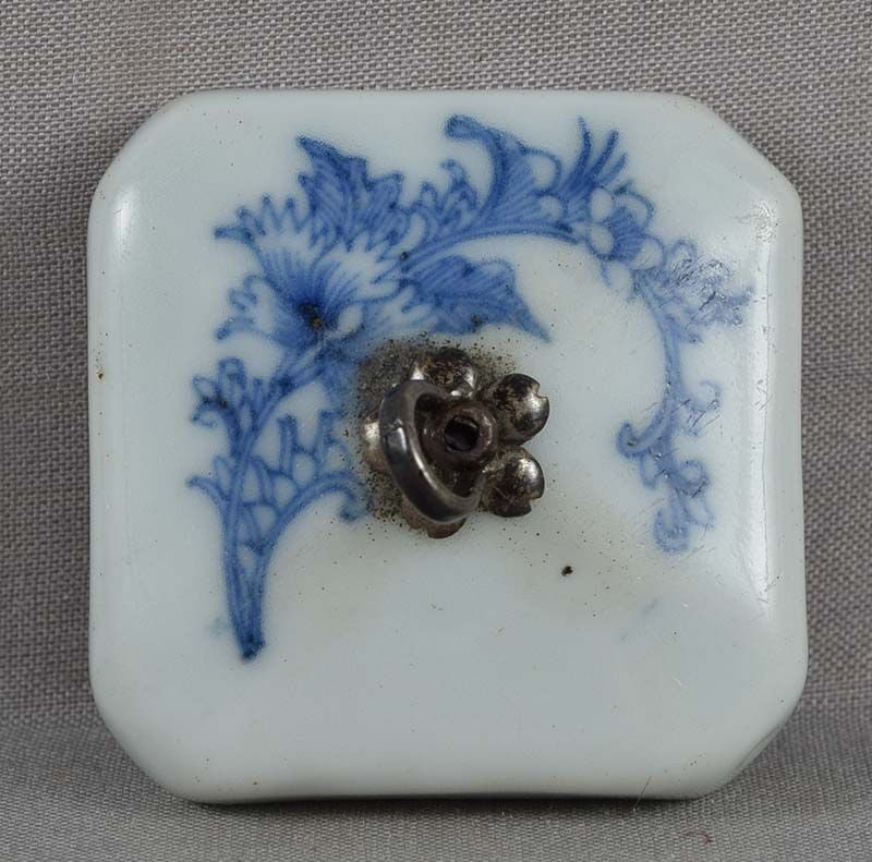 19c metal & porcelain netsuke DAIKOKU SHAVING head of FUKUROKUJU - 2