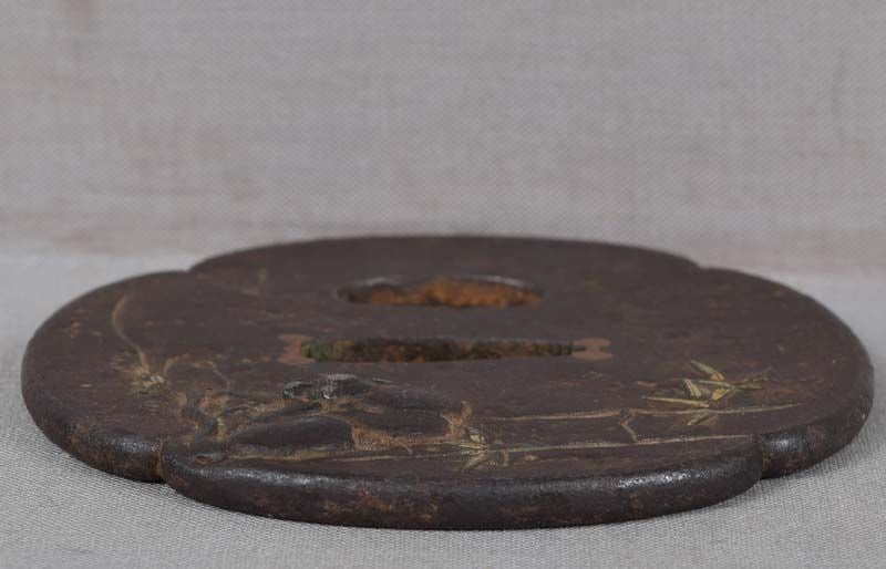 18c Japanese sword TSUBA TIGER & bamboo - 3