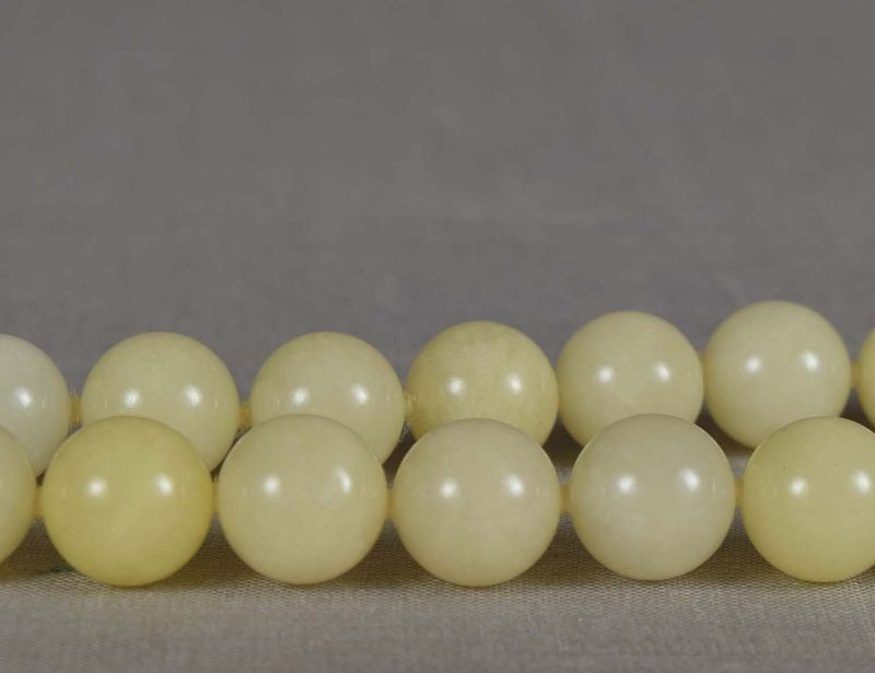 Vintage Chinese JADEITE NECKLACE 10.3 mm beads - 4
