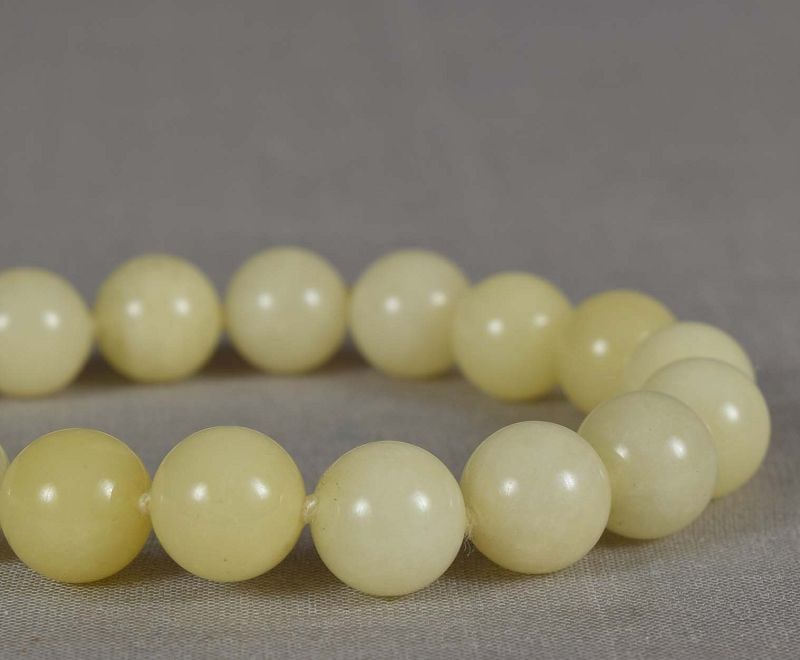 Vintage Chinese JADEITE NECKLACE 10.3 mm beads - 5