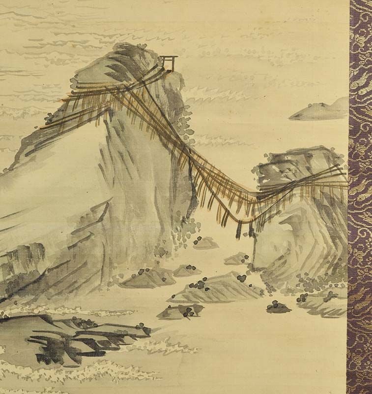 19c Japanese scroll painting WEDDED ROCKS by MORI KANSAI - 4
