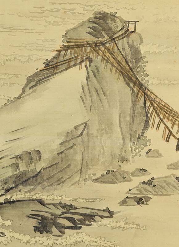 19c Japanese scroll painting WEDDED ROCKS by MORI KANSAI - 6