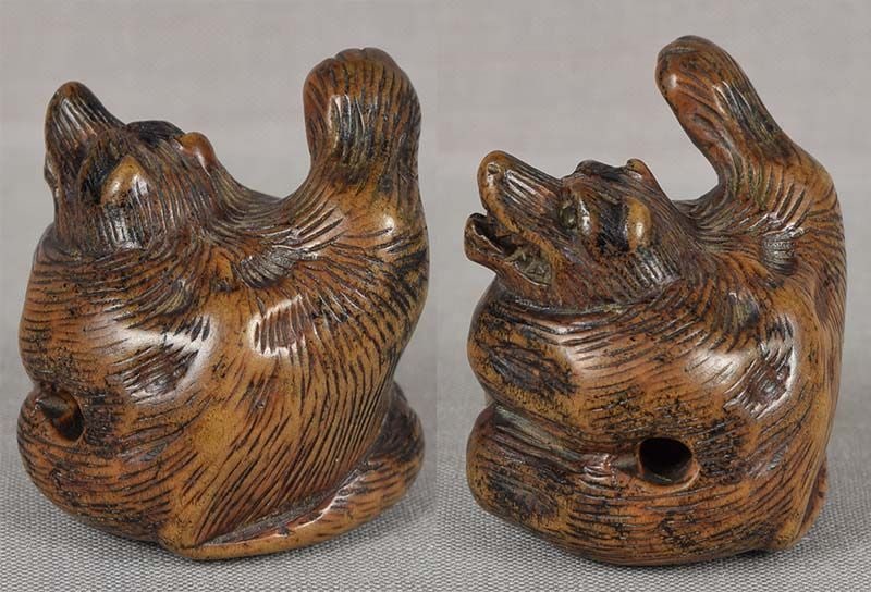 Early 19c netsuke TANUKI the badger - 4