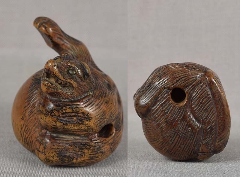 Early 19c netsuke TANUKI the badger - 6