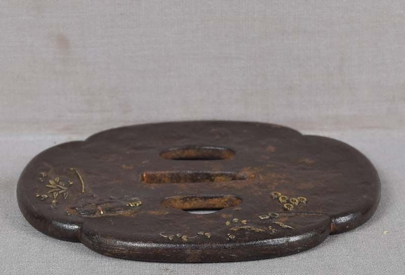 18c Japanese sword TSUBA SCHOLAR fishing - 4
