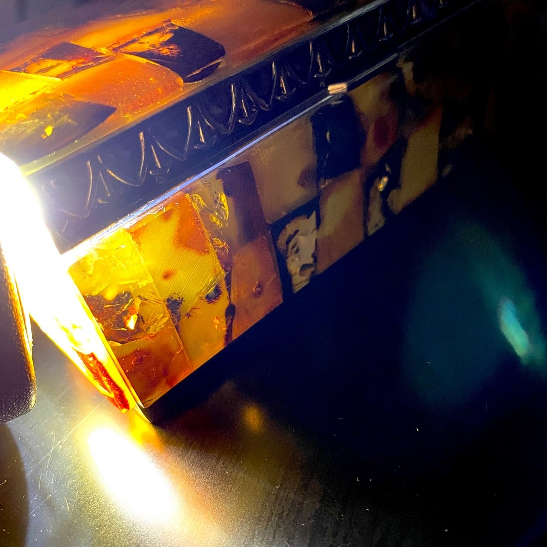 Antique Amber Jewellery box - 7