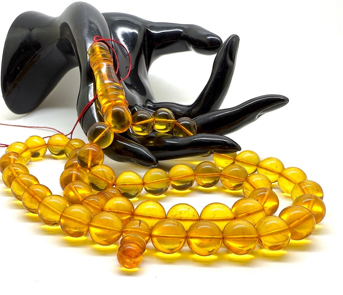 Splendid Amber Tesbih made from Round Amber beads - 5