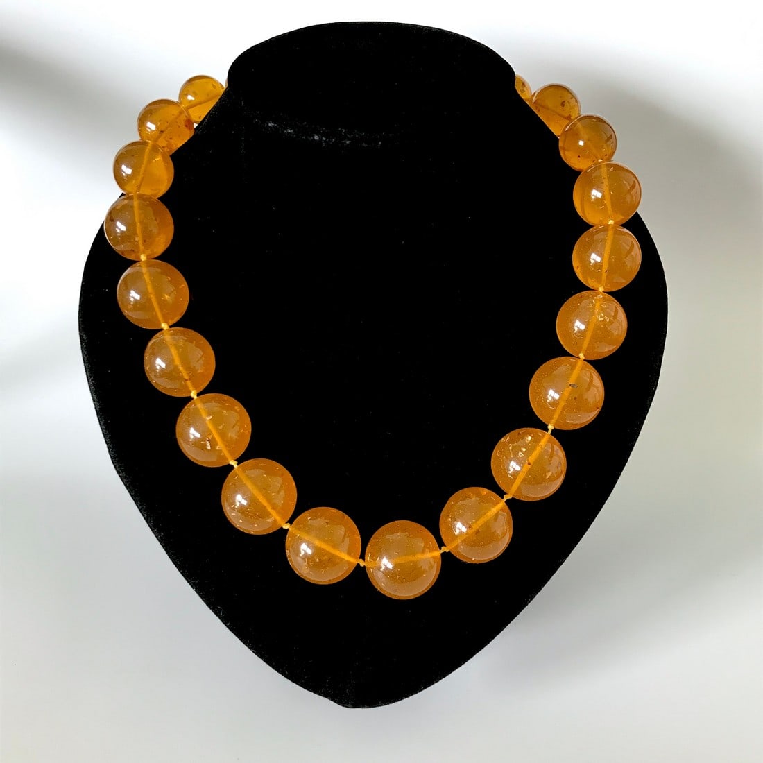 Outstanding Unique Vintage Amber resin Necklace made from Round Amber resin beads (1 of 9)