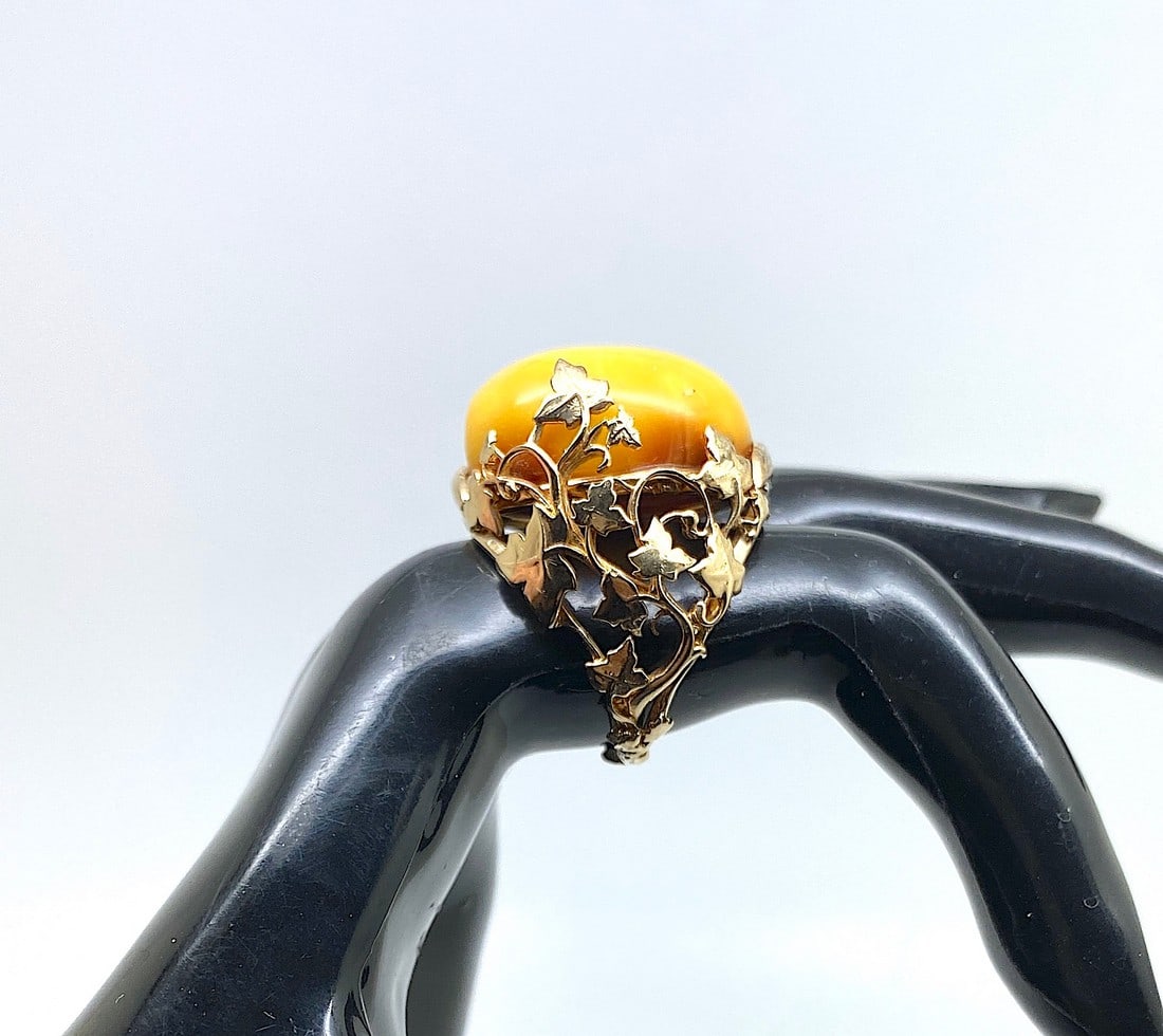 Unique and Adjustable Amber Ring - 3