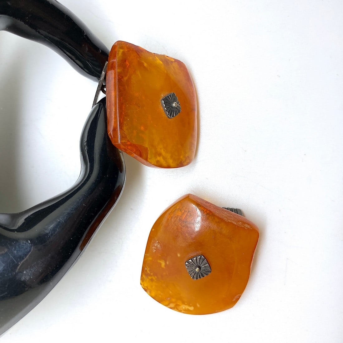 Exquisite Vintage Amber Cufflinks - 2