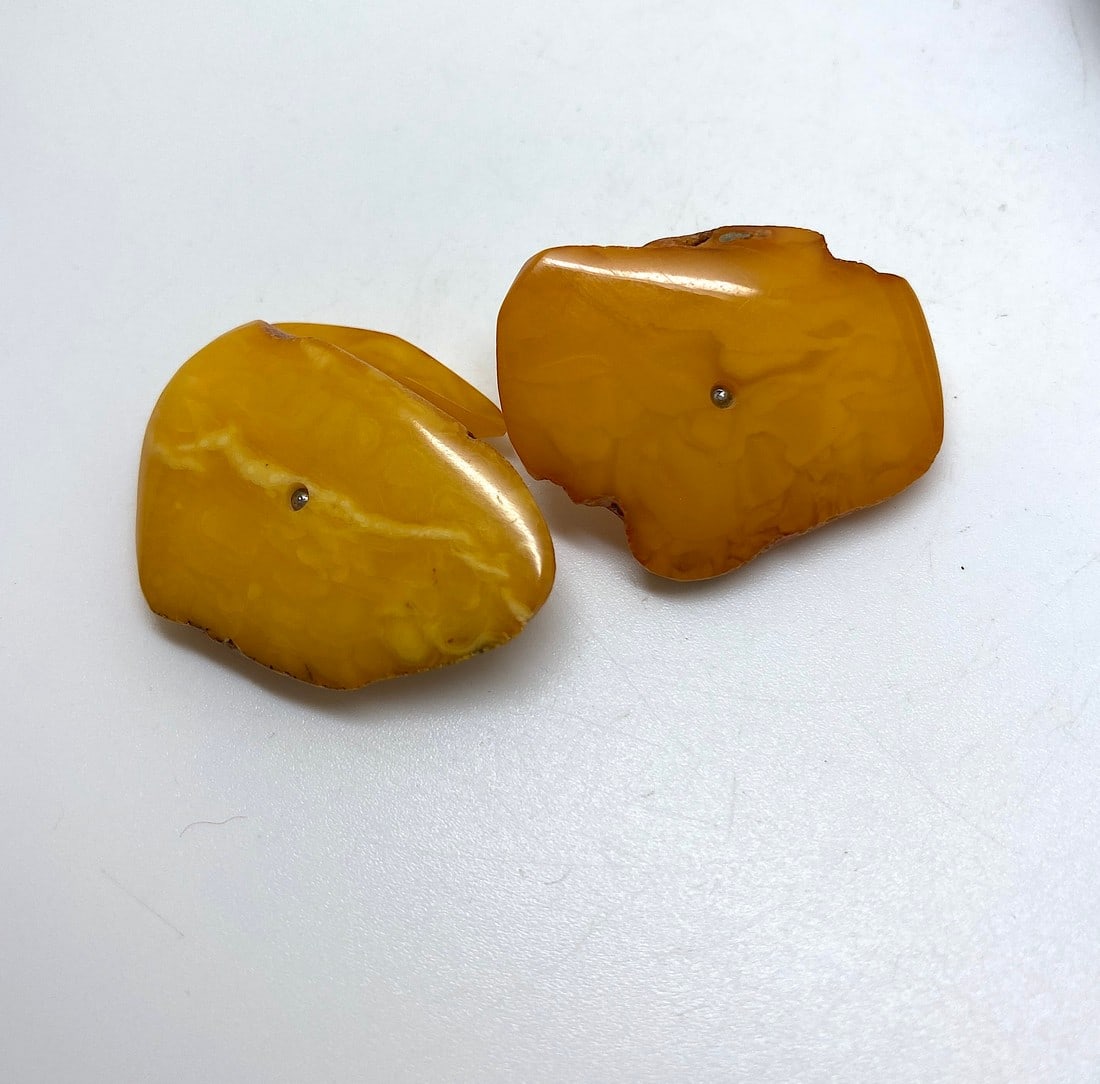 Phenomenal Unique Vintage Amber Cufflinks - 4
