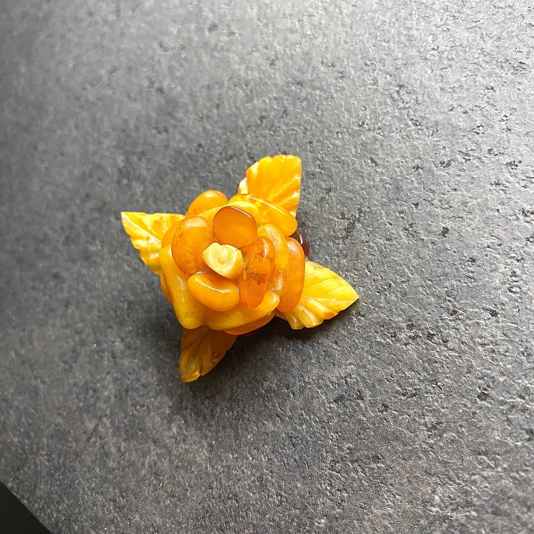 Hand crafter Vintage Amber Brooch - 2