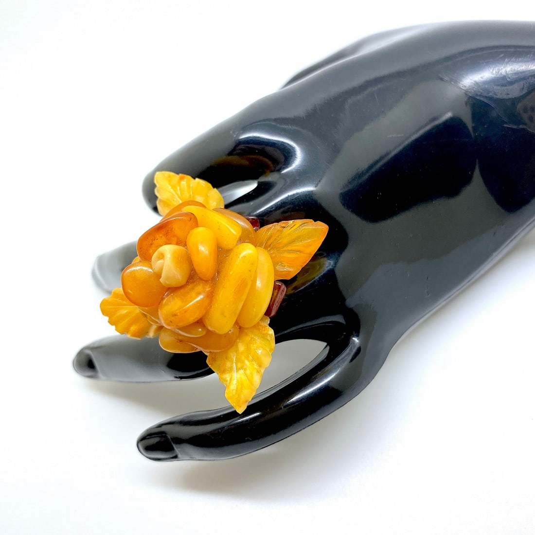 Hand crafter Vintage Amber Brooch - 5