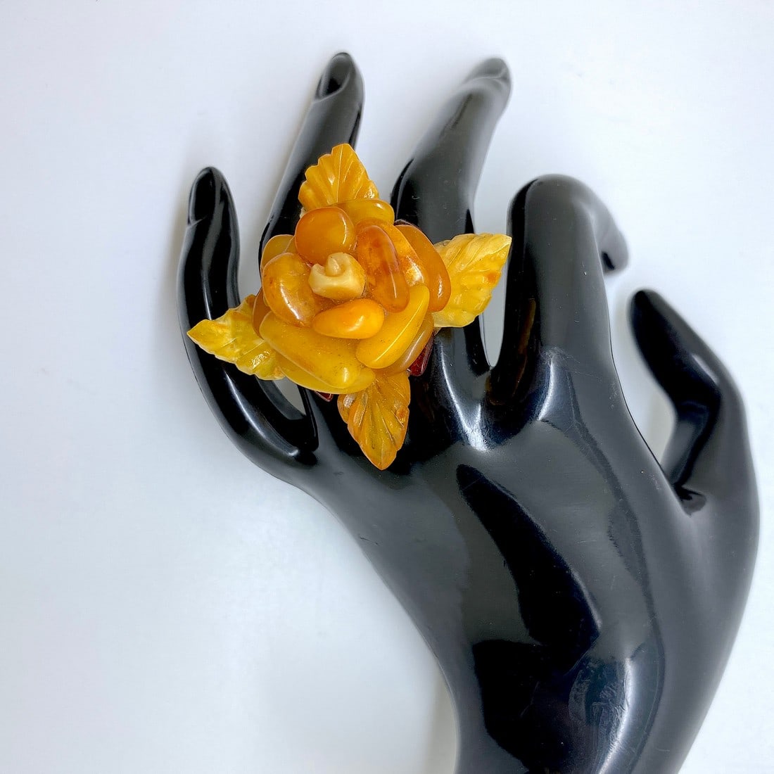 Hand crafter Vintage Amber Brooch - 6