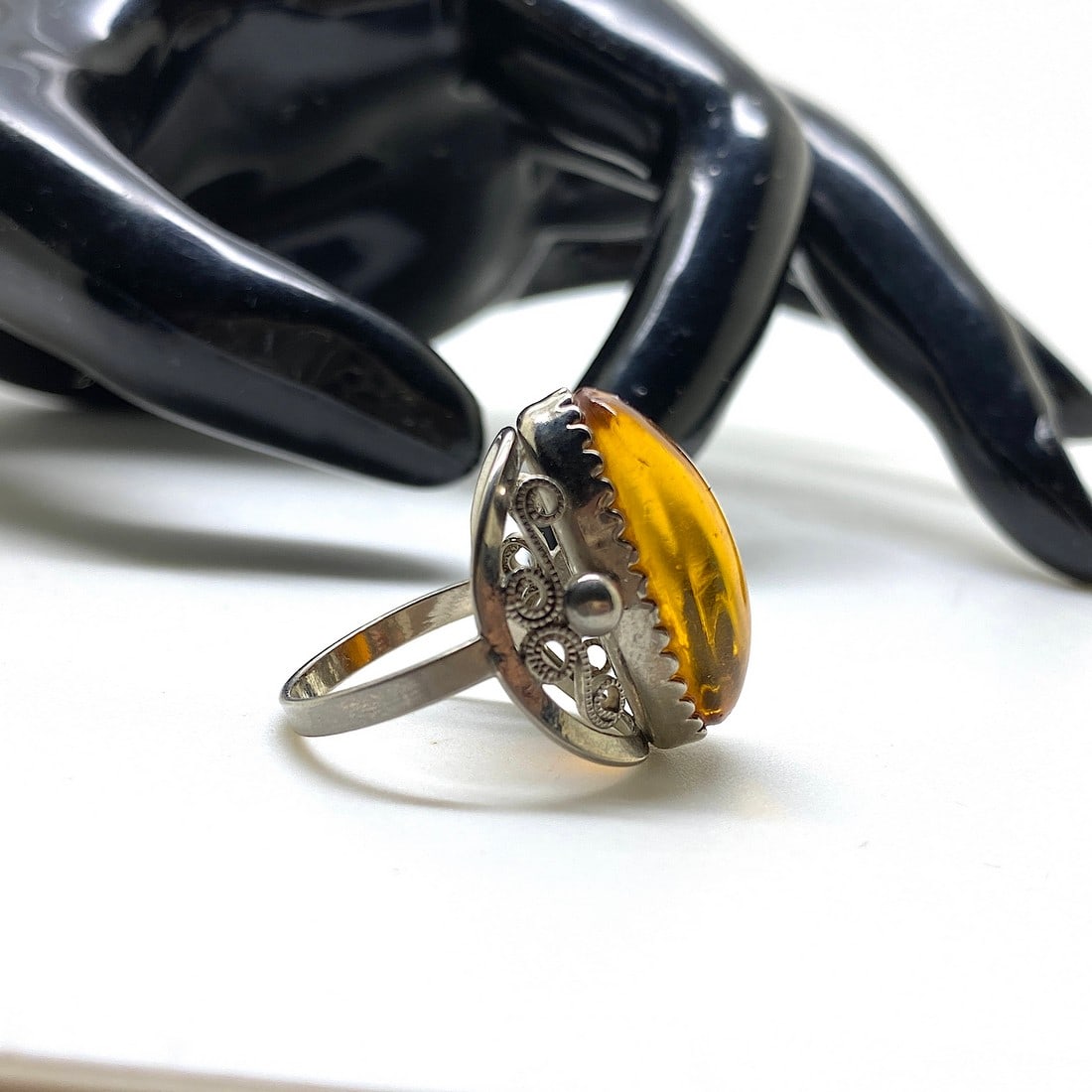 Unique and Impressive Amber Ring - 7