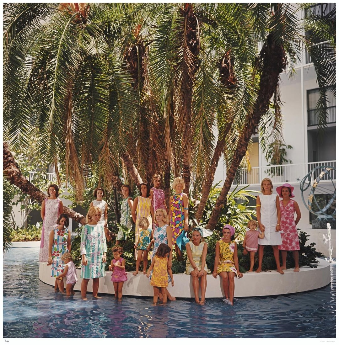 Young Society 1964- Slim Aarons Estate Stamped: 1964 (printed later): Title: Young Society 1964- Slim Aarons Estate Stamped: 1964 (printed later) Description: Young Society 1964- Slim Aarons Estate Stamped Young matrons of Palm Beach, Florida. Most of them are wearing a