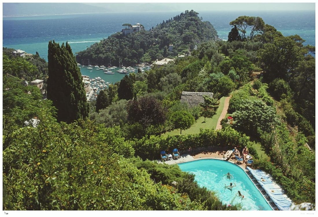 Portofino Villa 1977 - Slim Aarons Estate Stamped: 1977 (printed later) - 7