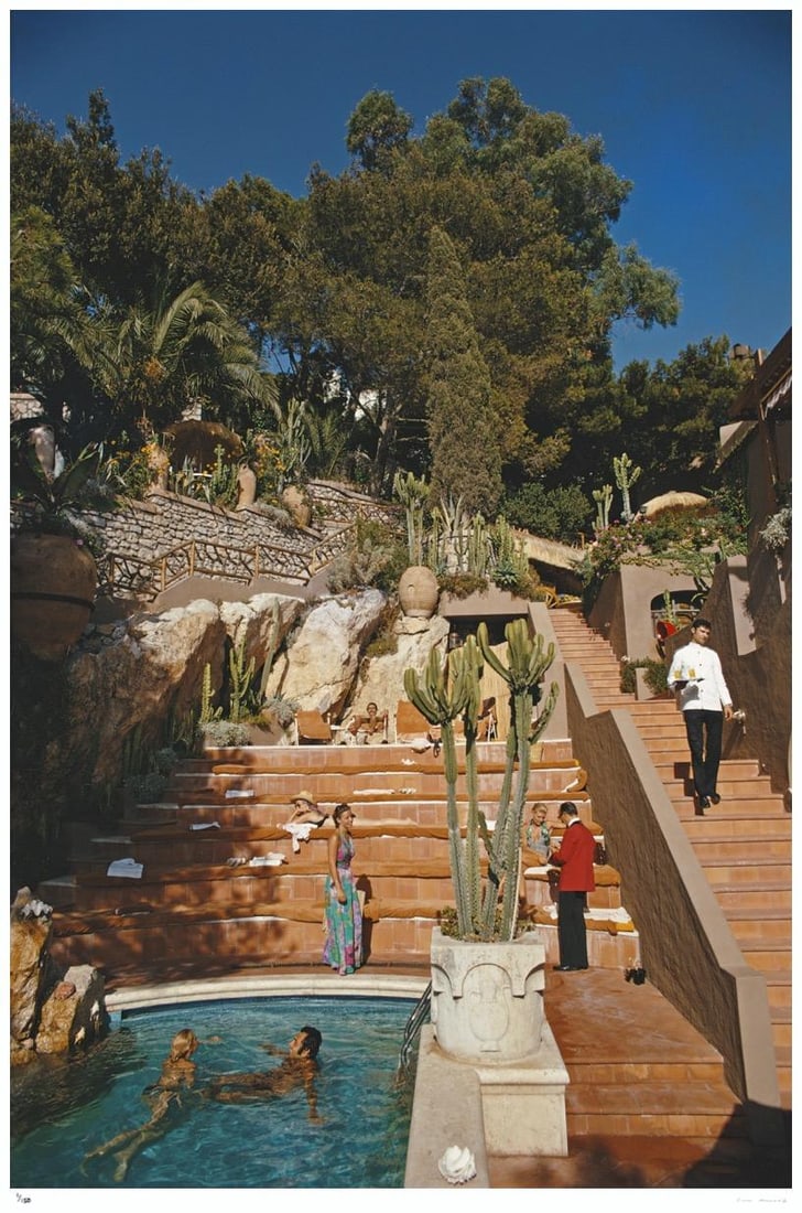 Hotel Punta Tragara 1974 - Slim Aarons Estate Stamped: 1974 (printed later): Title: Hotel Punta Tragara 1974 - Slim Aarons Estate Stamped: 1974 (printed later) Description: Hotel Punta Tragara 1974 - Slim Aarons Estate Stamped The Hotel Punta Tragara on Capri, Italy, August 19