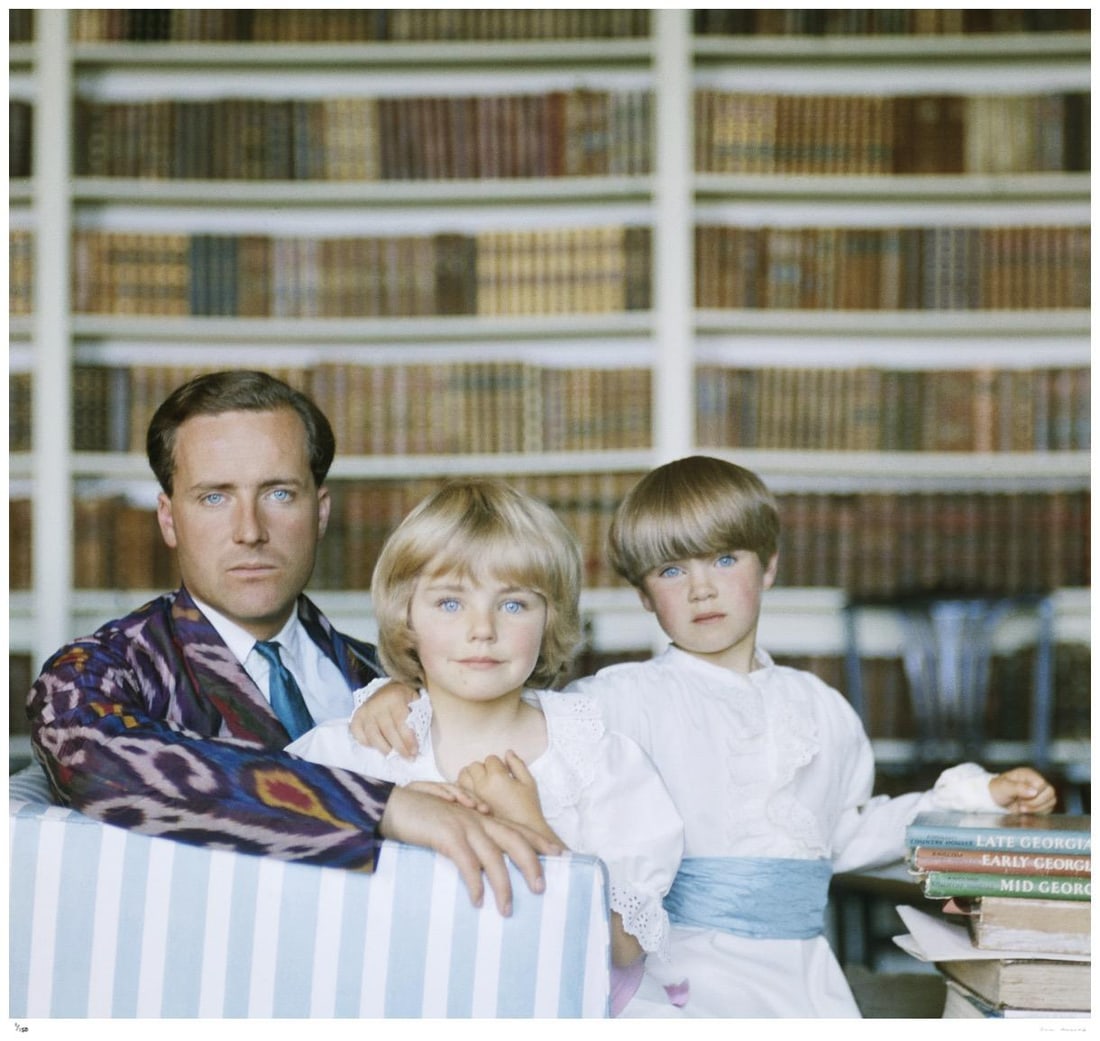 Guinness Family 1963- Slim Aarons Estate Stamped: 1963 (printed later): Title: Guinness Family 1963- Slim Aarons Estate Stamped: 1963 (printed later) Description: Guinness Family 1963- Slim Aarons Estate Stamped Hon Desmond Guinness in his recently acquired home Leixlip C