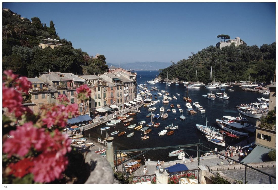 Harbour Area, Portofino 1977 - Slim Aarons Estate Stamped: 1977 (printed later): Title: Harbour Area, Portofino 1977 - Slim Aarons Estate Stamped: 1977 (printed later) Description: Harbour Area, Portofino 1977 - Slim Aarons Estate Stamped General view of the harbour area, crowded