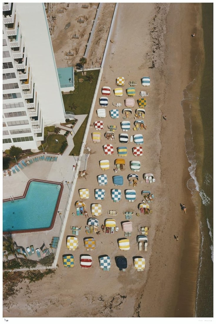 Fort Lauderdale Beach 1970 - Slim Aarons Estate Stamped: 1970 (printed later): Title: Fort Lauderdale Beach 1970 - Slim Aarons Estate Stamped: 1970 (printed later) Description: Fort Lauderdale Beach 1970 - Slim Aarons Estate Stamped An aerial view of a beach resort in Fort