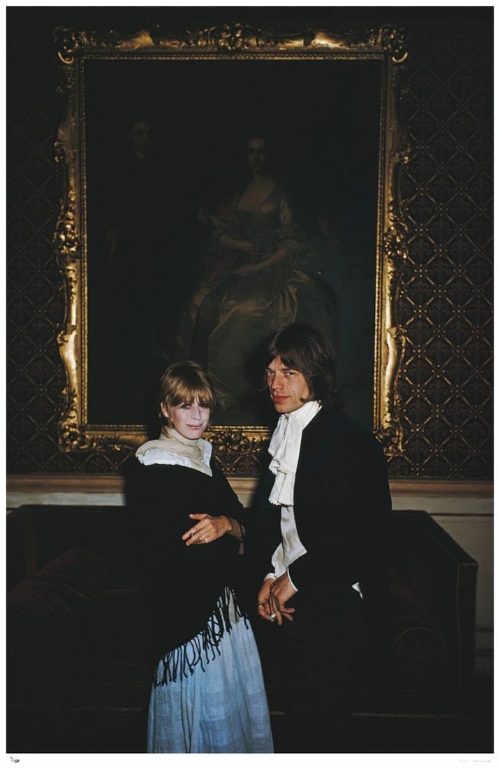 Faithful Couple 1968 - Slim Aarons Estate Stamped: 1968 (printed later): Title: Faithful Couple 1968 - Slim Aarons Estate Stamped: 1968 (printed later) Description: Faithful Couple 1968 - Slim Aarons Estate Stamped Singer Marianne Faithfull and Mick Jagger of the Rolling