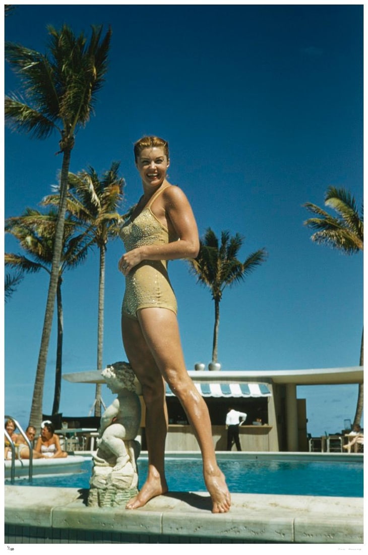 Esther Williams 1955 - Slim Aarons Estate Stamped: 1955 (printed later): Title: Esther Williams 1955 - Slim Aarons Estate Stamped: 1955 (printed later) Description: Esther Williams 1955 - Slim Aarons Estate Stamped Swimmer and movie star Esther Williams by the pool in