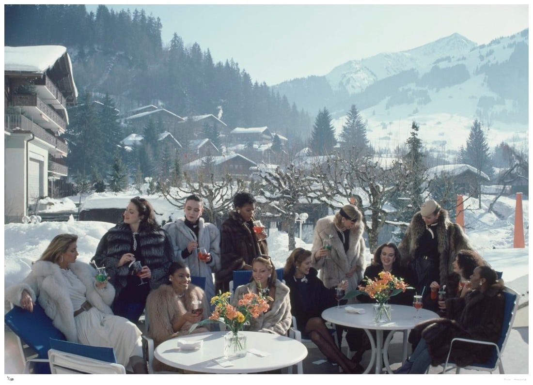 Drinks At Gstaad 1984 - Slim Aarons Estate Stamped: 1984 (printed later) (1 of 20)