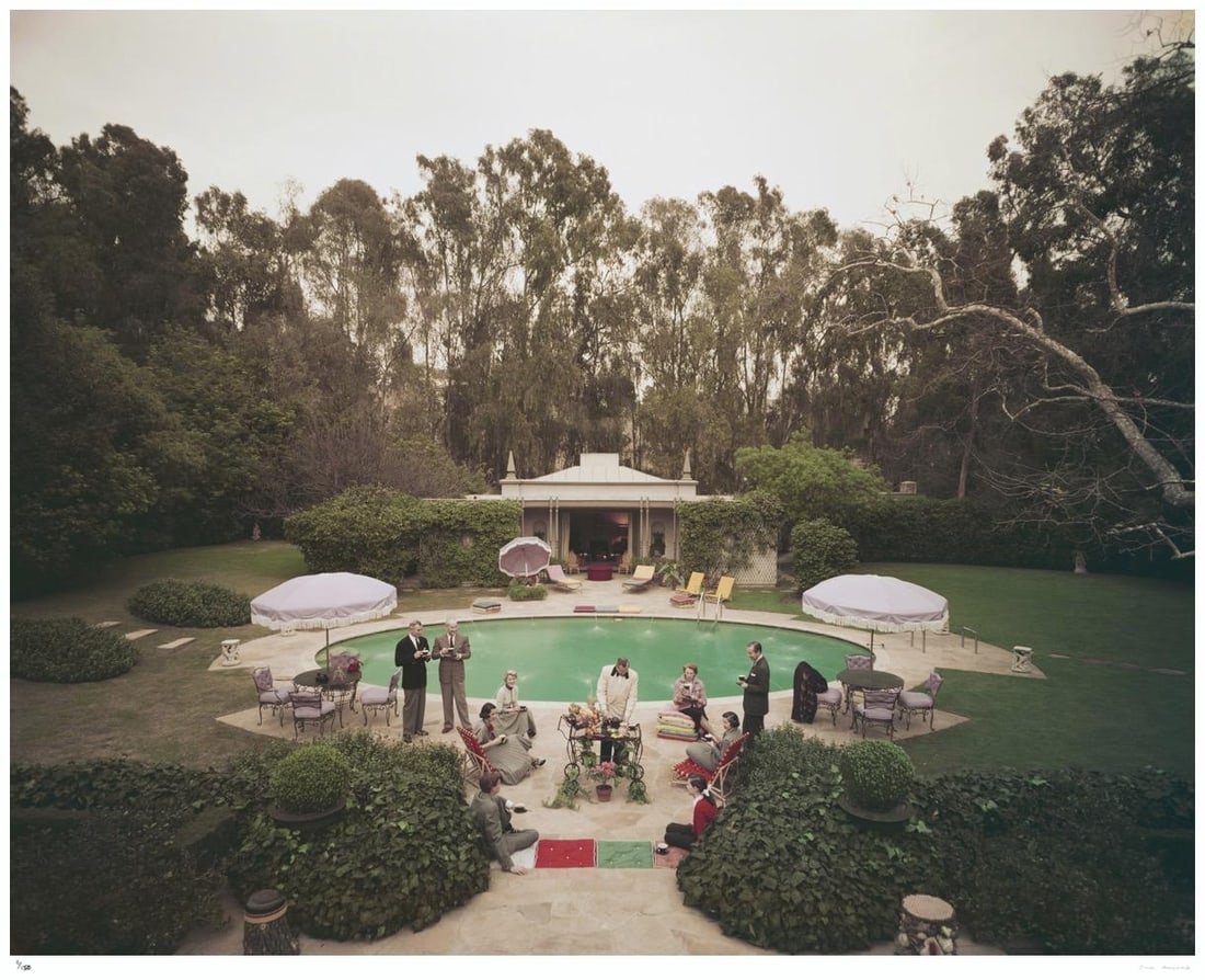 Beverly Hills Pool Party 1952 - Slim Aarons Estate Stamped: 1952 (printed later) - 7