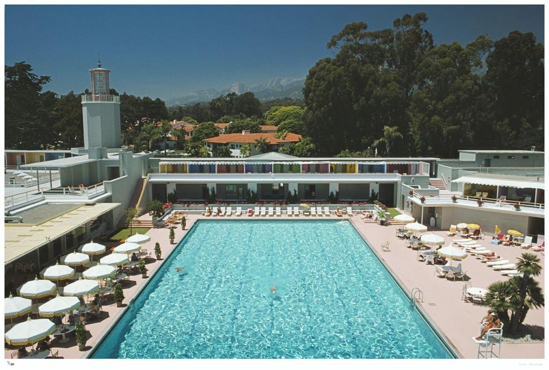 Monte Carlo Pool 1975 - Slim Aarons Estate Stamped: 1975 (printed later) - 7