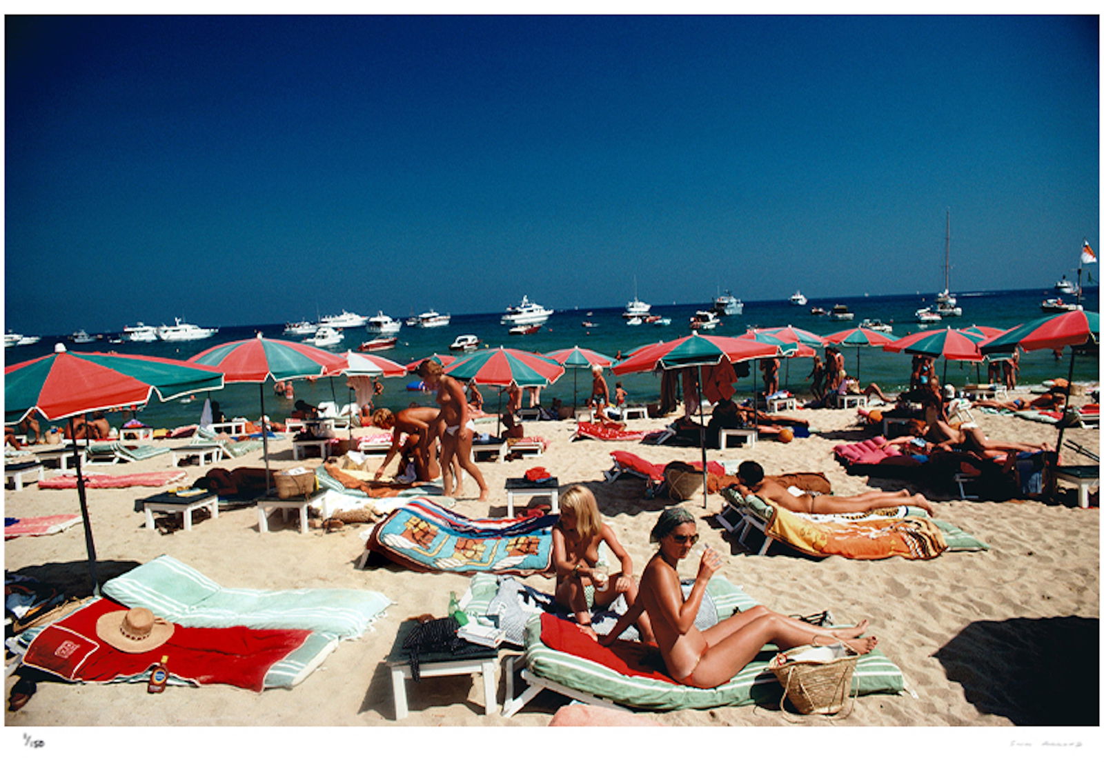 Beach At Saint Tropez 1977 - Slim Aarons Estate Stamped: 1977 (printed later) - 18