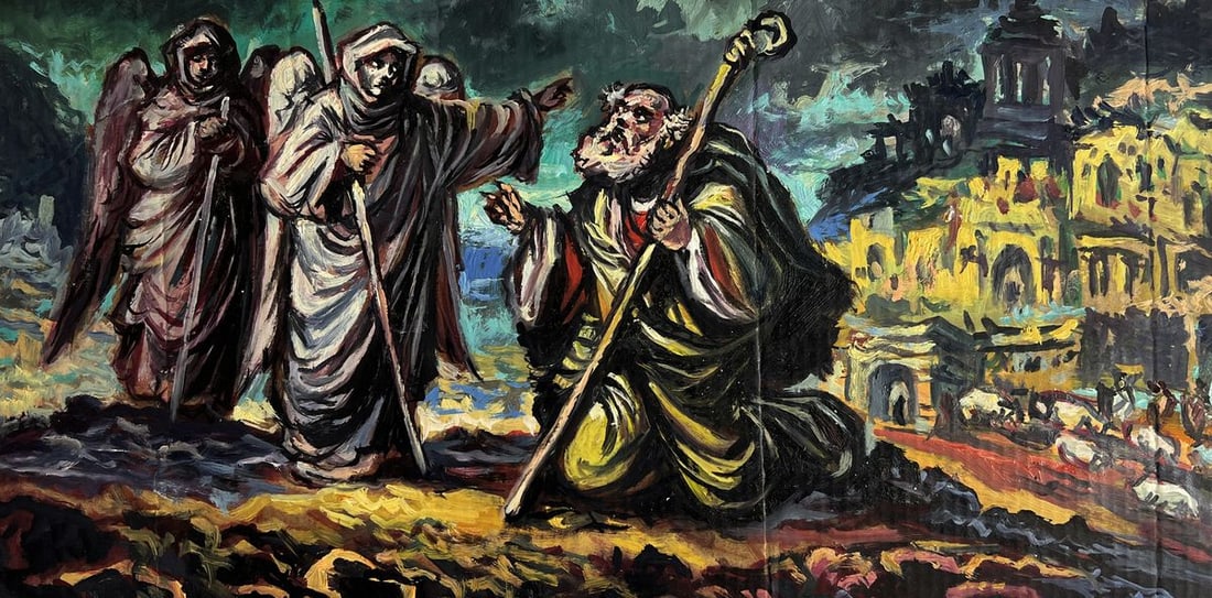 Oil painting The Messengers and Moses Alexander Litvinov: Title: Oil painting The Messengers and Moses Alexander Litvinov Description: NoAAA6042 *** ABOUT THIS PAINTING *** * TITLE: "The Messengers and Moses" * ARTIST: Alexander Arkadievich Litvinov * SIZE: