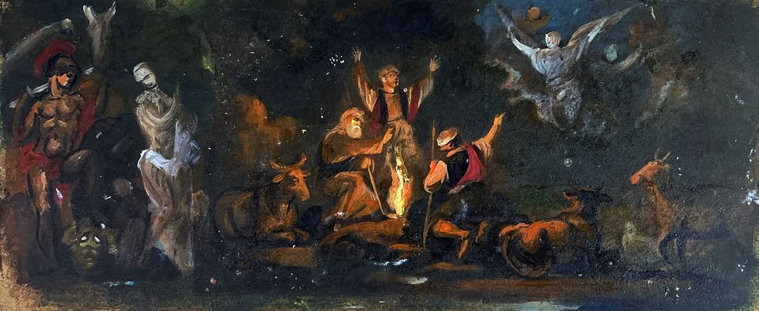 Oil painting Night sacred rite in the forest Alexander Litvinov (1 of 18)