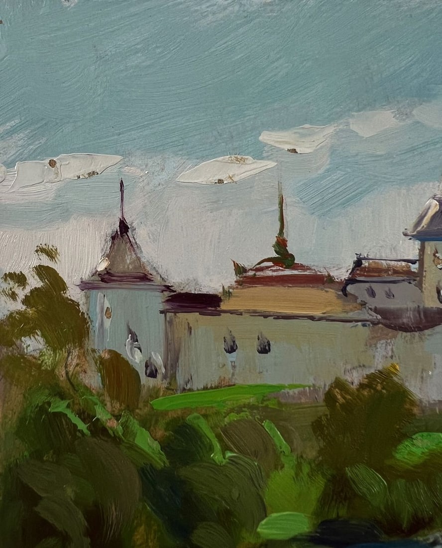 Oil painting Ancient city monastery Yuriy Suprunchuk - 6