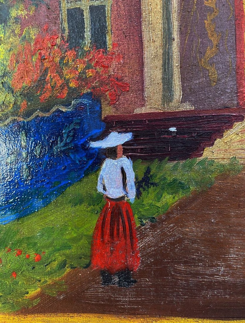 Oil painting Ladies go to church Unknown artist - 4