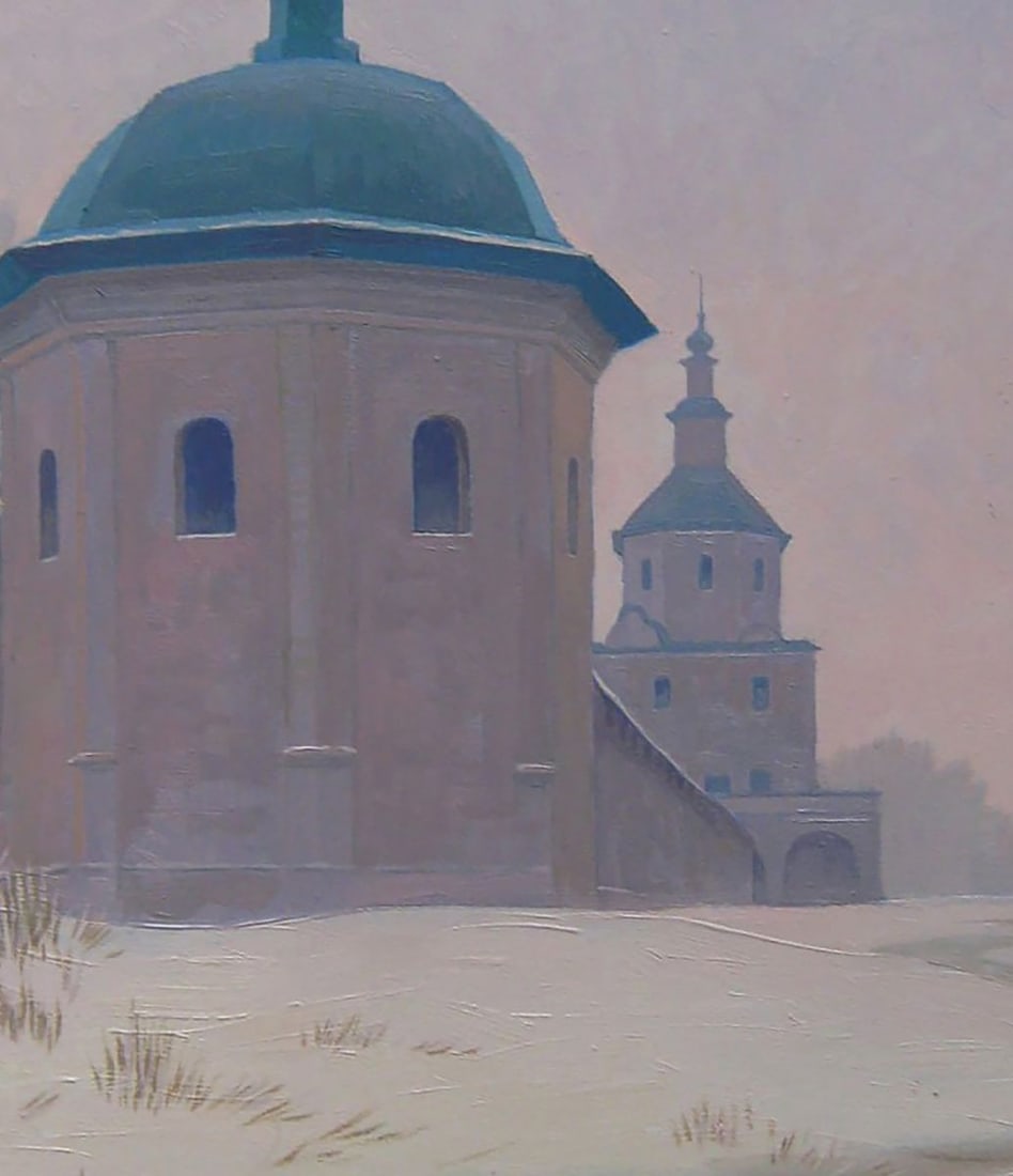 Oil painting Winter Church Valery Savenets - 6