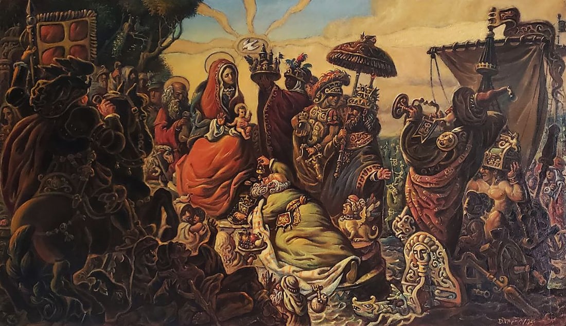 Oil painting Adoration of the Magi Daniil Litvinov: Title: Oil painting Adoration of the Magi Daniil Litvinov Description: NoLitv 1206 *** ABOUT THIS PAINTING *** * TITLE: "Adoration of the Magi" * ARTIST: Daniil Litvinov * SIZE: 147x86 cm/'57.87x33.85
