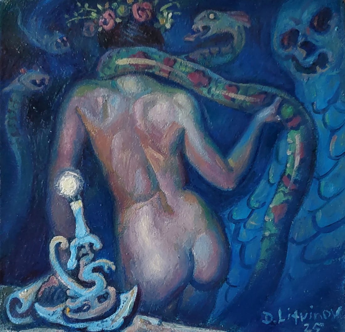 Oil painting Visions of the Creature Daniil Litvinov: Title: Oil painting Visions of the Creature Daniil Litvinov Description: NoLitv 1210 *** ABOUT THIS PAINTING *** * TITLE: "Visions of the Creature" * ARTIST: Daniil Litvinov * SIZE: 23x24