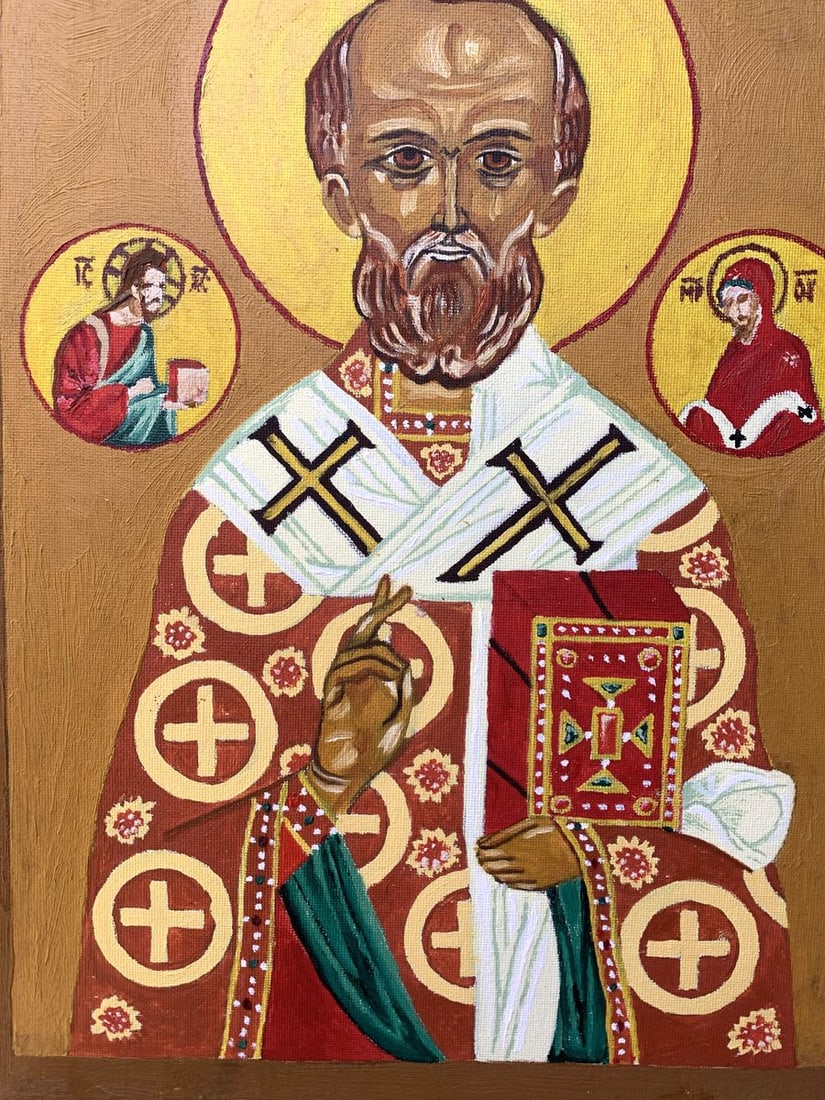 Oil painting Icon of the Saint Oleksandr Gukalov - 8