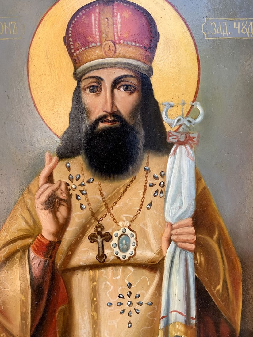 Oil painting Icon of the Saint Oleksandr Gukalov - 10