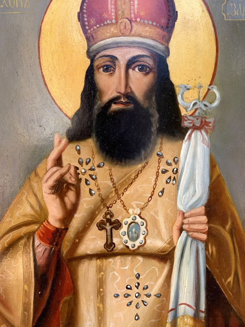 Oil painting Icon of the Saint Oleksandr Gukalov - 11