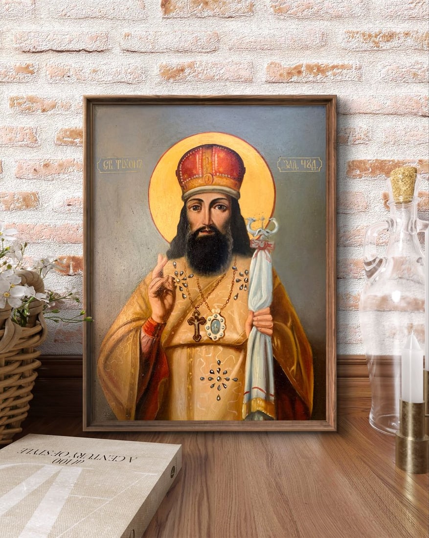 Oil painting Icon of the Saint Oleksandr Gukalov - 4