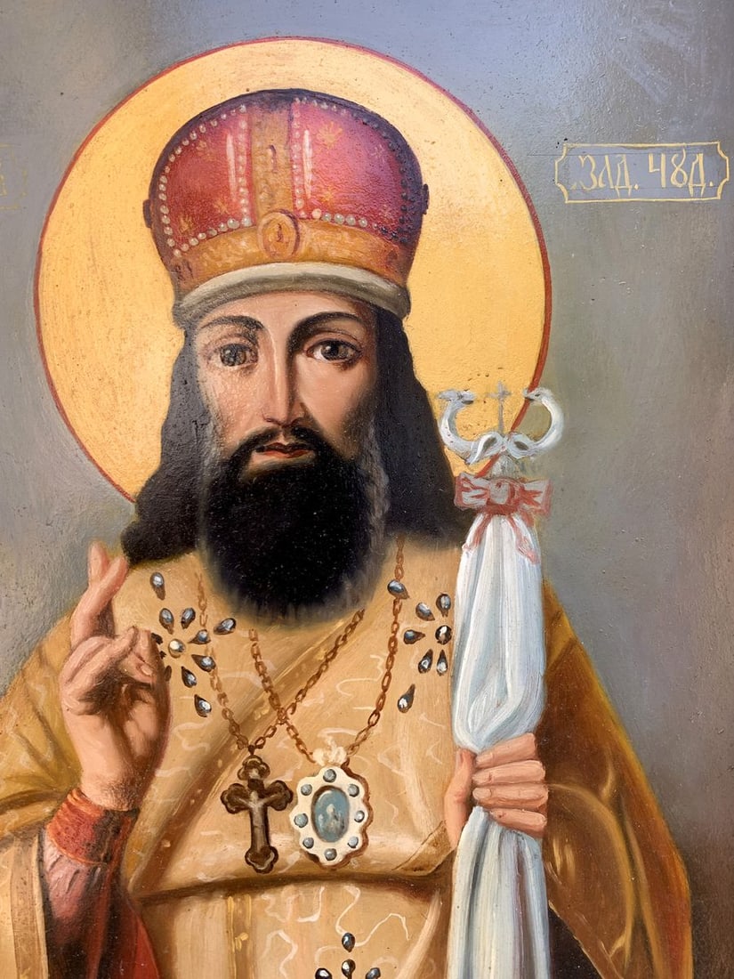 Oil painting Icon of the Saint Oleksandr Gukalov - 8