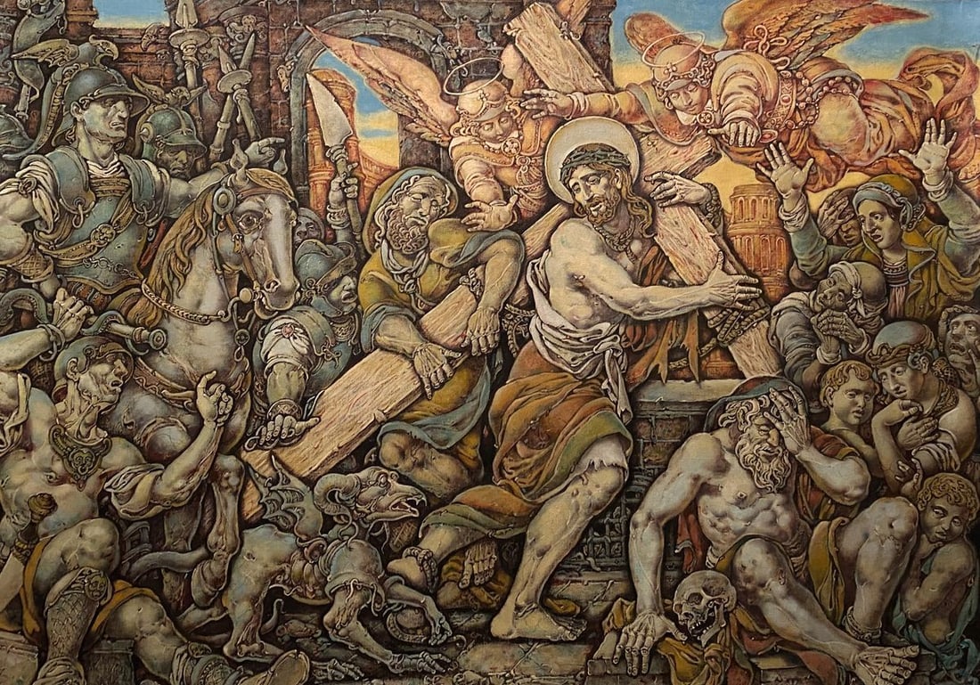 Oil painting Passion of Christ. Carrying the Cross Litvinov Oleg Arkad'yevich (1 of 12)