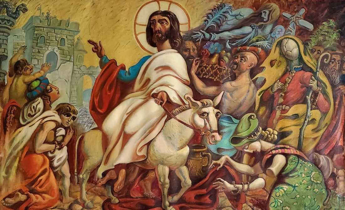 Oil painting Entry of Christ into Jerusalem Litvinov Daniil Olegovich (1 of 9)