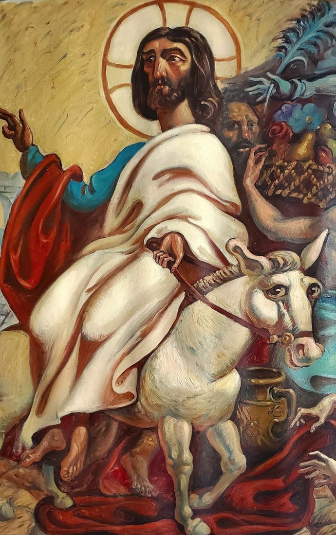 Oil painting Entry of Christ into Jerusalem Litvinov Daniil Olegovich - 2