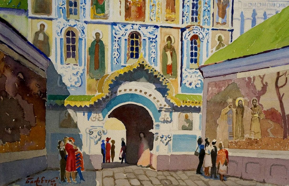 Watercolor painting Church - 2