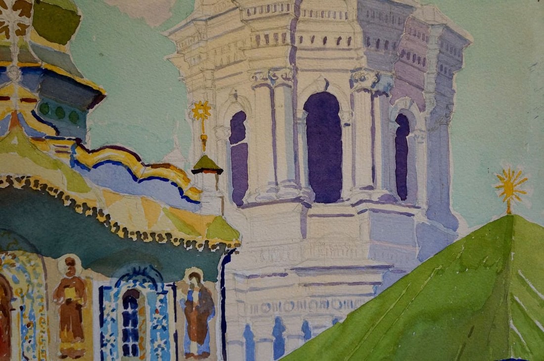 Watercolor painting Church - 4